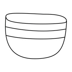 Hand drawn kitchen bowl. Doodle illustration,