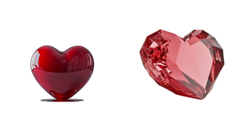 An isolated glass heart shape on a transparent background was generated using advanced Generative Ai technology