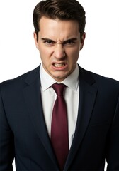 handsome man businessman office worker is showing angry or annoyed expression