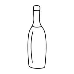 Glass bottle hand drawn. Doodle illustration