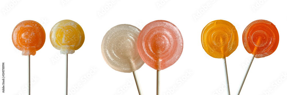 Poster On a transparent background, Generative Ai has isolated two lollipops in an image