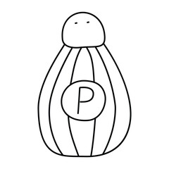 Pepper shaker hand drawn. Doodle illustration