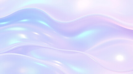 Obraz premium A vibrant holographic background with smooth gradient waves and an iridescent sheen. The reflective surface shifts between pastel blues, purples, and pinks, Created with generative AI