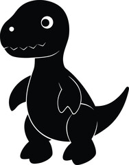 Cute Dinosaur Plush Silhouette Vector Art