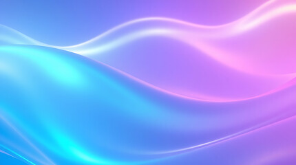 Fototapeta premium A vibrant holographic background with smooth gradient waves and an iridescent sheen. The reflective surface shifts between pastel blues, purples, and pinks, Created with generative AI