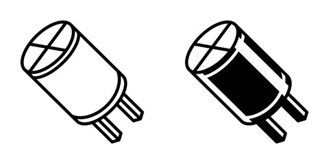 Industrial capacitor icon simple vector. Electric circuit. Central computer