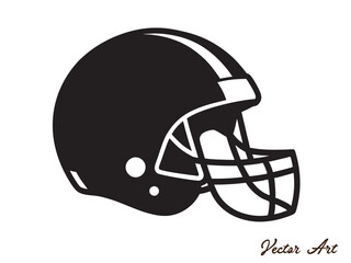 American Football Helmet Silhouette Vector, football helmet line art vector outline drawing