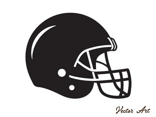 American Football Helmet Silhouette Vector, football helmet line art vector outline drawing