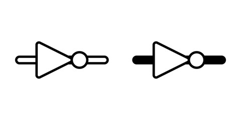 Industrial gate icon simple vector. Electric circuit. Central computer