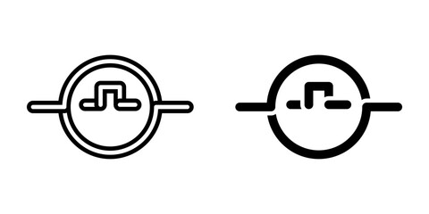 Industrial generator icon simple vector. Electric circuit. Central computer