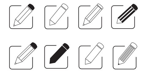 Edit icon set. edit document icon. edit text icon. pencil. sign up . 