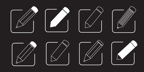 Edit icon set. edit document icon. edit text icon. pencil. sign up . 