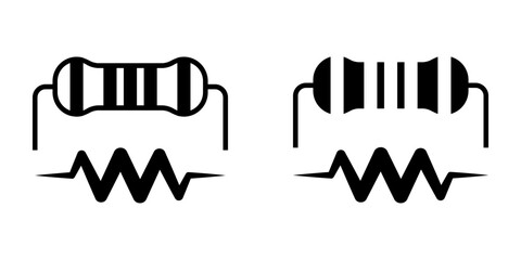 Industrial resistor icon simple vector. Electric circuit. Central computer
