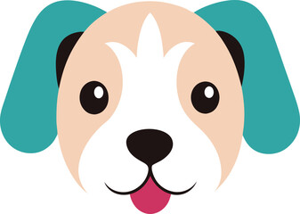 Cute Dog Head Vector Illustration