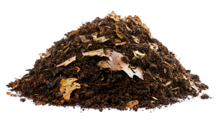 Pile of dark rich soil and leaves is pictured