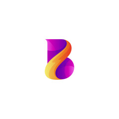 Letter B Logo with 3d concept design style