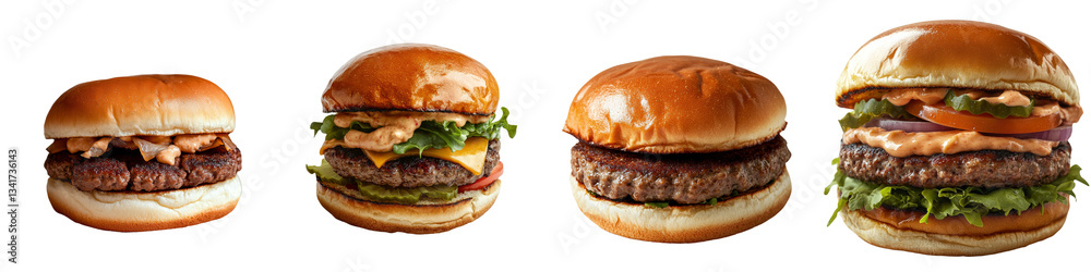 Poster on a transparent background, a hamburger bun is depicted in isolation, thanks to generative ai