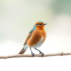 Beautiful small bird isolated on white background