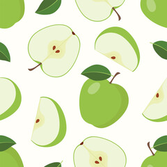 Apple green pattern on beige background 