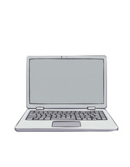 Fototapeta premium A hand-drawn laptop displayed with a sleek, modern design