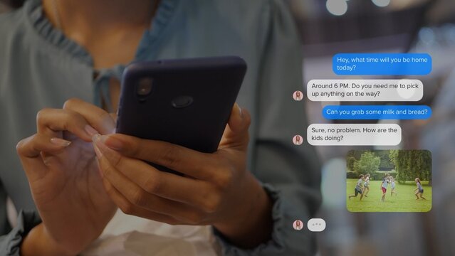 Clean Text Bubble Messaging SMS Conversation on Phone