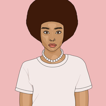 Elegant Woman with Afro Hair Portrait