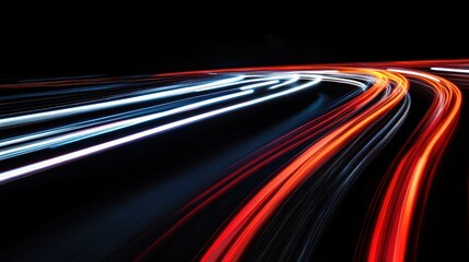 Dynamic light trails creating vibrant patterns at night