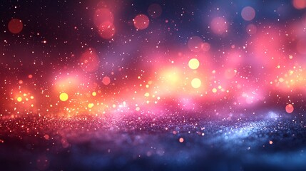 Colorful Abstract Bokeh Background with Soft Lights and Sparkles in Shades of Blue, Purple, and Orange