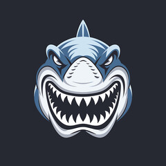 Fototapeta premium shark mascot logo fierce aggressive predator illustration for sports and gaming