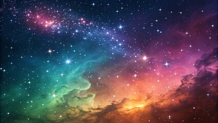 Colorful Cosmic Nebula Vibrant Space Galaxy with Stars and Clouds