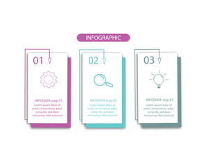Vector template infographic with 3 step process or option vector illustration.