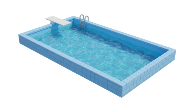 Rectangular Olympic Pool with Diving Board