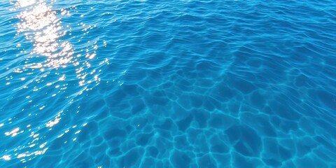 Fototapeta premium Deep blue Dead Sea water, shimmering under sunlight, desert, unique