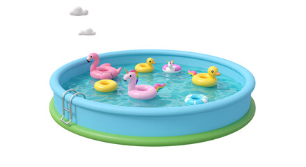 Inflatable Kiddie Pool with Floating Toys