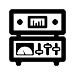 Industrial amplifier icon simple vector. Electric circuit. Central computer