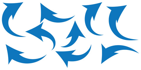  curved arrows set with directional icons