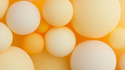 Yellow and orange 3D balloons with abstract design and realistic details. Yellow and orange balloons in a modern look.