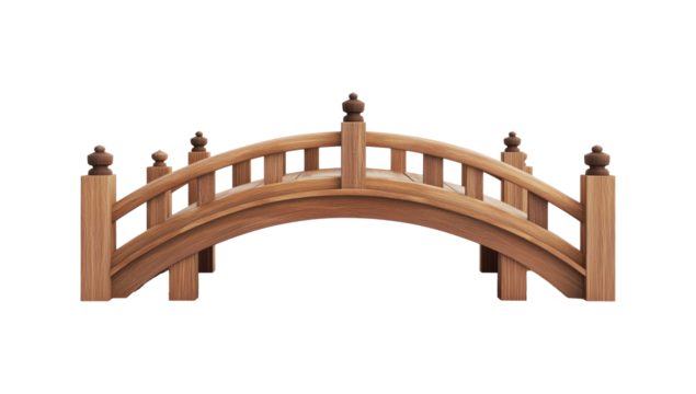 wooden bridge over white background - Powered by Adobe