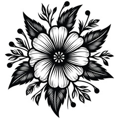 black and white floral background