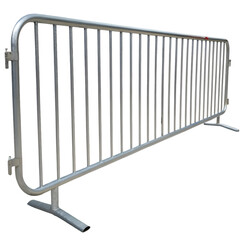 Metal crowd control barrier isolated on transparent background