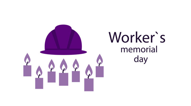 International workers memorial day  banner. Hand draw vector flat illustration for banner, poster. April 28th 