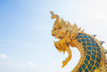 golden dragon statue in thailand
