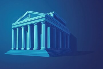 Obraz premium Classical Architecture in Blue Hues
