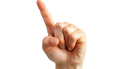 finger pointing up isolated on white