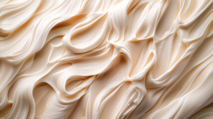 Obraz premium Abstract cosmetic cream texture background. Soft creamy Swirl skincare moisturizer product closeup