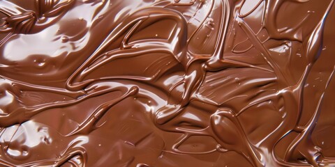 Melted chocolate cream hot drop pouring swirl liquid.