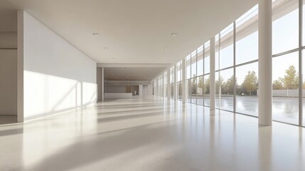 Spacious Modern Office with White Walls and Abundant Light