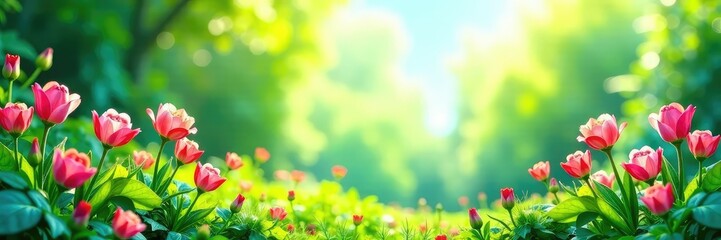 Obraz premium Watercolour hues evoke the tranquility of a summer garden, greenery, decor, garden