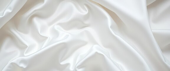 Obraz premium Subtle crinkled texture on luxurious white silk fabric, texture, art