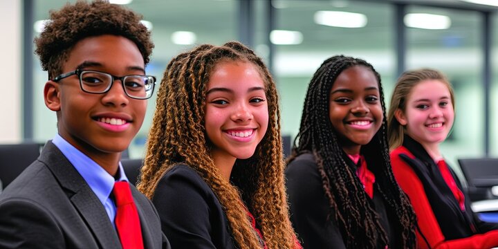 diverse students at science fair
